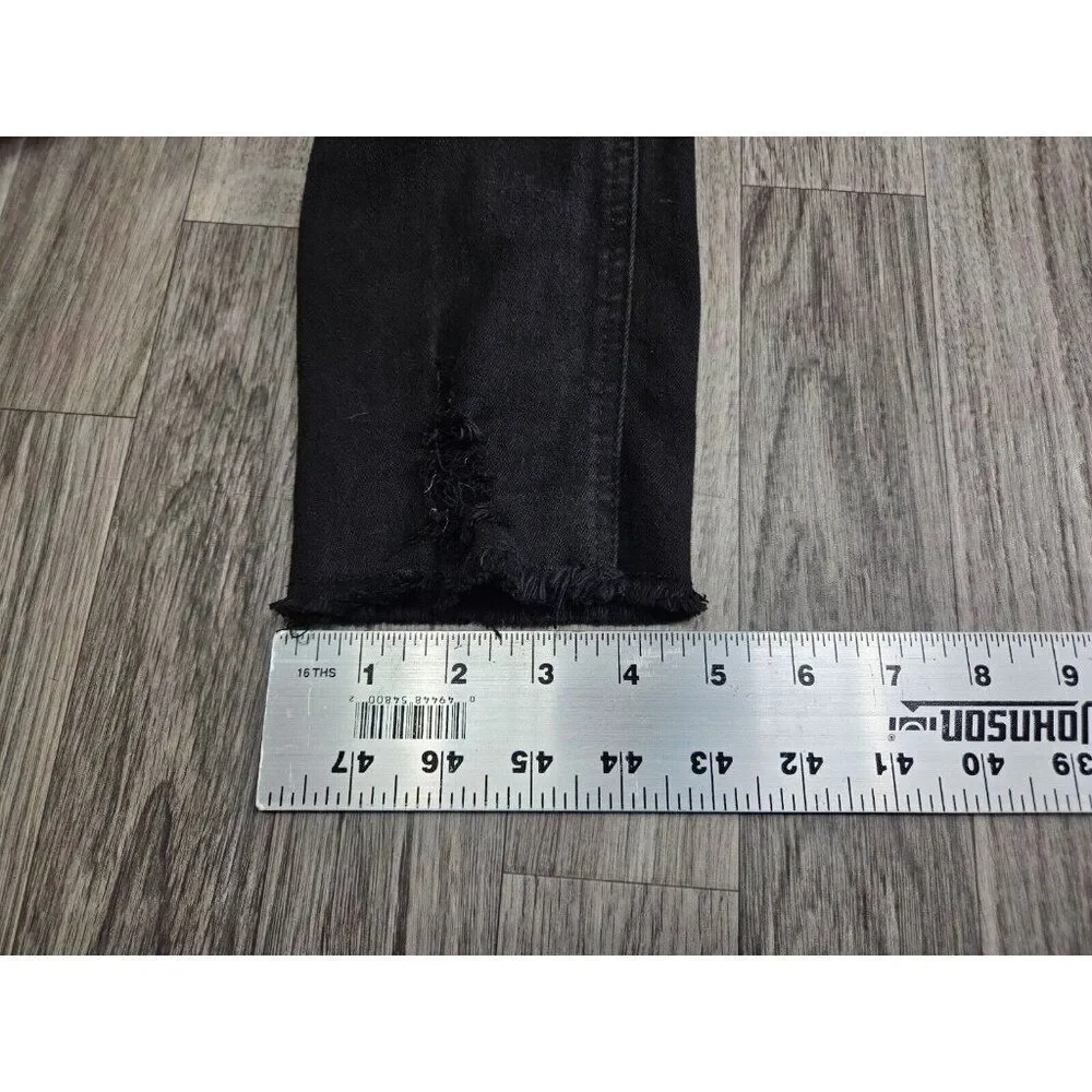(3/$35) Refuge Size 4 Pockets Fringe Hem Distressed Black Grey Denim‎ Jeans